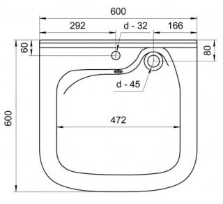 Раковина Кувшинка Юни 60 для установки над стиральной машиной